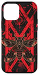 Coque pour iPhone 12 mini Rouge Art Déco Géométrique Death Moth Dark Goth Girl Fantaisie