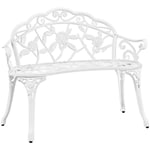 Yaheetech Banc de Jardin Extérieur Mobilier de Jardin en Aluminium Siège de Parc 99,5 x 57 x 78,5cm Blanc