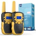 Kearui Walkie Talkies Long Range 8 Channels, Walkie Talkie for Kids with VOX Function, LED Flashlight, Toys for 3-12 Years Old Boys & Girls, Outside Toys for Adventure, Camping, Hiking (Black-Yellow)