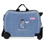 Enso We Love Flowers Valise pour Enfant Bleu 50 x 38 x 20 cm Rigide ABS Fermeture à Combinaison latérale 34 l 1,8 kg 4 Roues