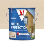 V33 Lasure Bois extérieur Lin satin - Haute Protection 8 ans - Haute résistance hydrofuge et anti-UV - Résiste aux variations du bois - Ecolabel, résine d'origine végétale - 2,5L