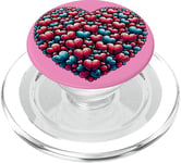 Cute Heart with Flowers and Hearts for Valentine's Day PopSockets PopGrip for MagSafe