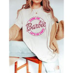 Barbie Tryckt T-shirt Kvinna Sommar Topp T-shirt GH1014-L S