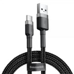 Baseus Kaapeli Cafule Cable USB-A/USB-C 3m Harmaa Musta