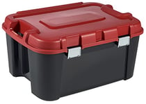 ALLIBERT 229230 Plastic Totem Storage Trunk with 4 Wheels, 140L, Black/Red (79.7 x 59.7 x 40.79cm)