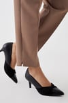 Wide Fit Delina Twist Front Kitten Heel Court Shoe