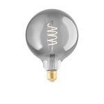 Eglo Connect.z Smart Home E27 LED Filament Light Bulb, G125, ZigBee, app and Voice Control Alexa, dimmable, Warm White, 4 watt, Vintage Lightbulb Smoked Glass