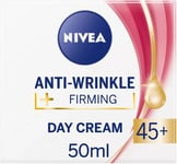 NIVEA Anti-Wrinkle and Firming Day Cream 50ml, Moisturiser for 45+