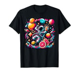 Colorful Galaxy Astronaut Drinking Grapefruit juice T-Shirt