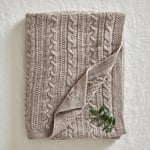 Jack o Juno knitted merino wool blanket - oatmeal