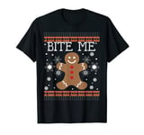 Funny Ugly Christmas Gingerbread Man-Bite Me Sweater Jumper T-Shirt