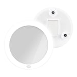 EMKE Miroir Lumineux de Maquillage Rond, Grossissant 5X, Miroir Cosmétique Pliable, Miroir Ventouse avec Rotation 360°, Blanc