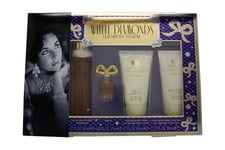 ELIZABETH TAYLOR WHITE DIAMONDS GIFT SET 50ML EDT + 50ML B/L + 50ML BODY WASH + 