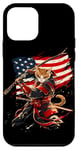 iPhone 12 mini Cat Samurai American Flag Samurai Cat Art Patriotic Cat Case