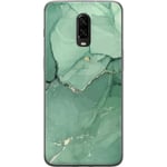 OnePlus 6T Transparent Mobilskal Grön Marmor