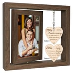 20th Wedding Anniversary Wood Photo Frame Gifts for Couple, 20 Year China Anniversary Photo Frame Gifts for Wife Husband (Display Two 15x10 CM)