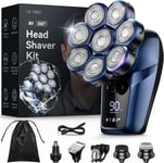 8D Head Shavers for Bald Men, Bazivve Upgraded Men's Rotary Shaver with Nose Kit