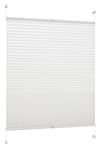 DecoProfi PL01075130 Plissée, Contreventée, Hauteur Totale Maximum Volet Ouvrant avec Support de Serrage/Fixe, Sans Perçage, Blanc, 70 cm x 130 cm