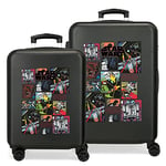 Star Wars Galactic Team Valise Set Noir 55/65 cms ABS Rigide Serrure à Combinaison Latérale 104L 6 kgs 4 Double Roues Bagage à Main