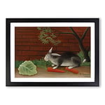 Big Box Art The Rabbit's Meal by Henri Rousseau Framed Wall Art Picture Print Ready to Hang, Black A2 (62 x 45 cm)