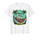 Relaxing Sloth Hammock Don’t Care Funny Tropical Palm Tree T-Shirt