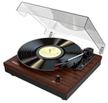 Wiibo Mustang 1965 BT Nogal - Platine Vinyle Vintage avec Haut-parleurs et Bluetooth - Tourne-Disque au Design Rétro - Sorties RCA pour Haut-parleurs - Sélection de la Vitesse 33/45/78 RPM