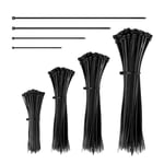 AiQInu 200pcs Attache Cable Electrique, Professionnelles Serre Cable, Collier de Serrage Plastique, Serflex Noir(100/150/200/300mm)