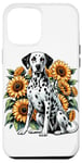 Coque pour iPhone 12 Pro Max Sunflowers Dalmatian Dalmatians Dal Dally Dog