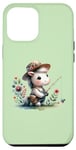 iPhone 13 Pro Max Adorable Horse Fishing and Floral On Green Case