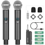 FDUCE W60 Wireless Microphone,Dynamic Lightweight UHF Microphone,Rechargeable Receiver with Volume Adjust Button,for Karaoke,Wedding,Party,Church,Lecture (200ft)