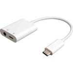 USB-C – 3,5 mm ja USB-C Adapteri valkoinen