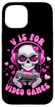 Coque pour iPhone 15 V est pour les jeux vidéo Skull Headphones