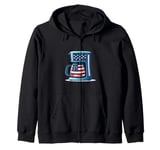 Patriotic coffee bean and maker costume Zip Hoodie