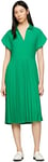 Tommy Hilfiger Robe Polo Femme Pleated Midi Dress Longueur Genoux, Vert (Olympic Green), 38