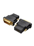 CableCreation Lot de 2 adaptateurs DVI vers HDMI bidirectionnels mâle vers HDMI Femelle, Prend en Charge 1080p, 3D pour PS3, PS4, TV Box, Blu-Ray, projecteur, HDTV