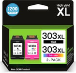 Cartouche 303 xL Noir et Couleur, Encre 303 Remplacement pour Cartouche HP 303, Cartouches Imprimante 303xL pour Envy Photo 7134 7830 6232 6230 7130 6220 6234 7100 7155 7800 7834 7855 7864