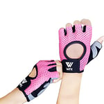 WESTWOOD FOX Gants de Fitness Gants d'entraînement Respirants pour Hommes et Femmes Gants d'haltérophilie Bodybuilding Gym Exercice Antidérapants Crossfit Musculation (Rose, L)