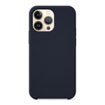 Coque silicone unie Soft Touch Bleu nuit compatible Apple iPhone 13 Pro Max - Neuf