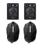 12" Passive PA Speakers with Carry Bags - SP12 Mobile DJ Disco Sound System