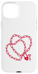 iPhone 15 Plus Cute Womens Intertwined Heart Chain Love Lock Valentine' Day Case