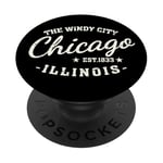 Vintage Retro Love Chicago Illinois Windy City est une ville créée en 1833 PopSockets PopGrip Adhésif