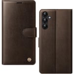 AIMOYU for Samsung Galaxy A14 4G/5G Case, Flip Wallet Leather Phone Case with [4 Card Slots] [Kickstand] [RFID Blocking] Magnetic Protective Shockproof Cover for Samsung A14 Phone Case - Brown