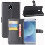 Galaxy J3 (2017) Coque, Rétro PU Cuir Portefeuille avec Support Antichoc Housse Etui Samsung Galaxy J3 (2017) J330F- Noir