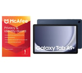 Samsung Galaxy Tab A9+ 11" Tablet & Privacy & Identity Guard (1 year for 1 user) Bundle - 64 GB, Navy, Blue