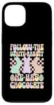 Coque pour iPhone 13 Follow the White Rabbit Chemise chocolat de Pâques