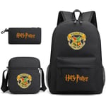 Harry Potter Pattern Backpack Student Schoolbag Small Shoulder Bag Pencil Bag Three-piece Cross-3