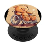 Tenue d'ours en peluche sur roues pour homme et femme PopSockets PopGrip Adhésif