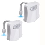 2-pack toalettlampa nattlampa ljussensor PIR rörelsesensor färgväxlande belysning vattentät 16 färger LED toalett nattlampa för barn