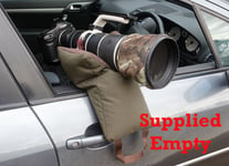 GRAPPLER CAMERA BEAN BAG. A large U shaped bag for telephoto lenses. Empty.