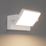 Klighten 24W Applique Murale LED Extérieure Intérieur Éclairage Mural Imperméable IP65, Applique Moderne Exterieur Angle de Lumière Réglable pour Jardin Couloir, Blanc Chaud 2700K-3000K, Blanc